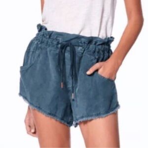 Young Fabulous and Broke Izzy Raw
Edge Linen Blend Shorts, XS